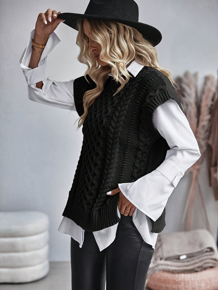 Bridget | Gezellige Kabelgebreide Sweater Vest
