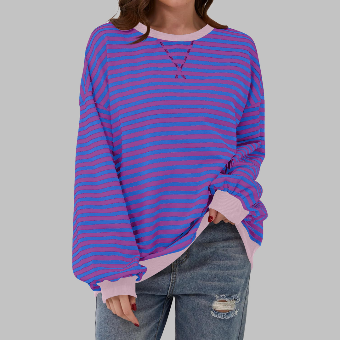 Margaret | Casual Lange Mouwen Gestreepte Sweatshirt