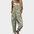 Karissa | Comfortabele Bloemen Groene Jumpsuit