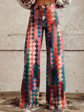 Amelia | Elegante Diamantpatroon Bohemian Broek