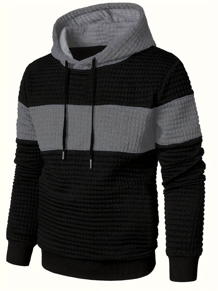 Hayes | Textured Colour-Block Hoodie
