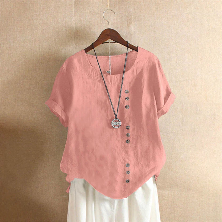 Olivia | Moeiteloze Knopdetail Zomerblouse