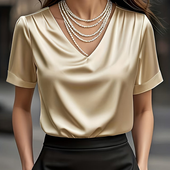 Estelle | Gedrapeerde V-Hals Blouse