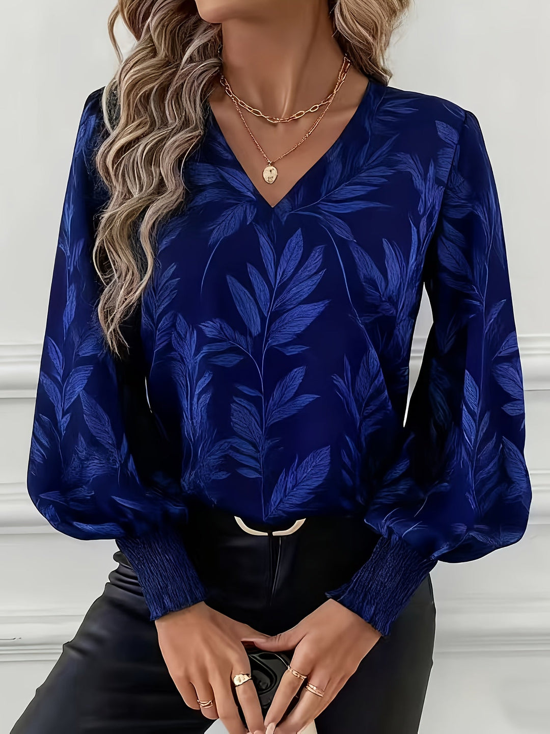 Elena | Botanische V-Hals Blouse