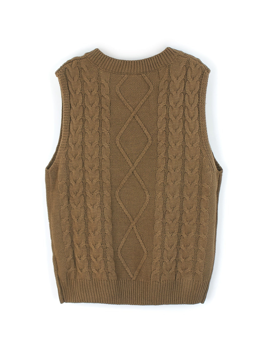 Cora | Gezellige Kabelgebreide V-Hals Sweater Vest