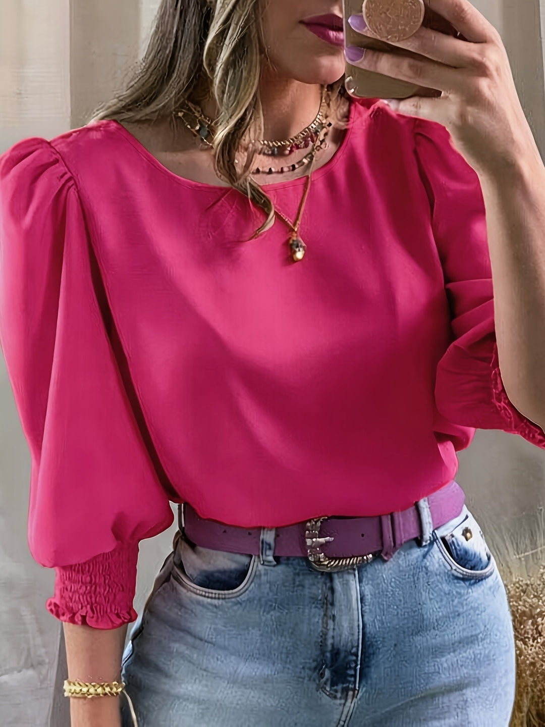 Ellen | Blouse met Pofmouwen