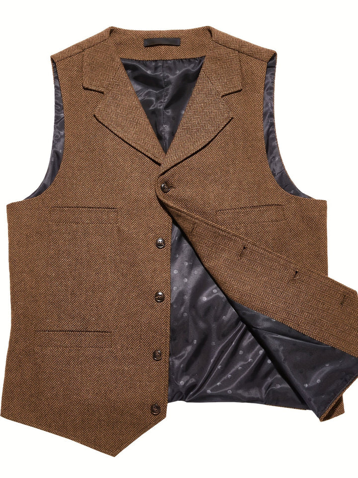 Byron | Verfijnde Haringbone Gilet