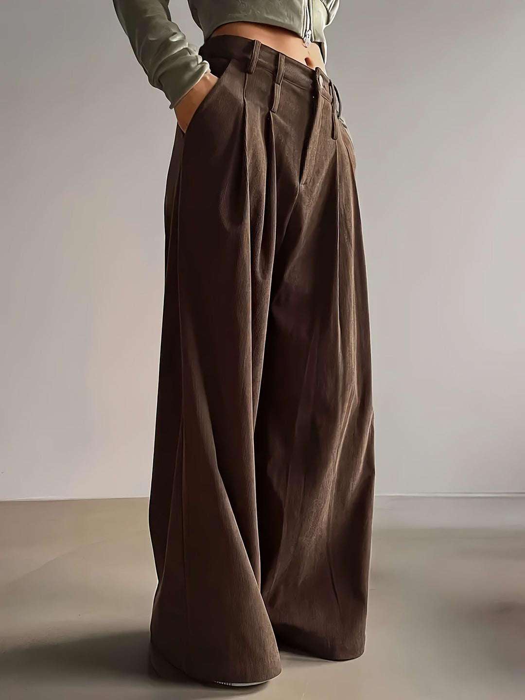 Celine | Geplooide Wijde Pantalon