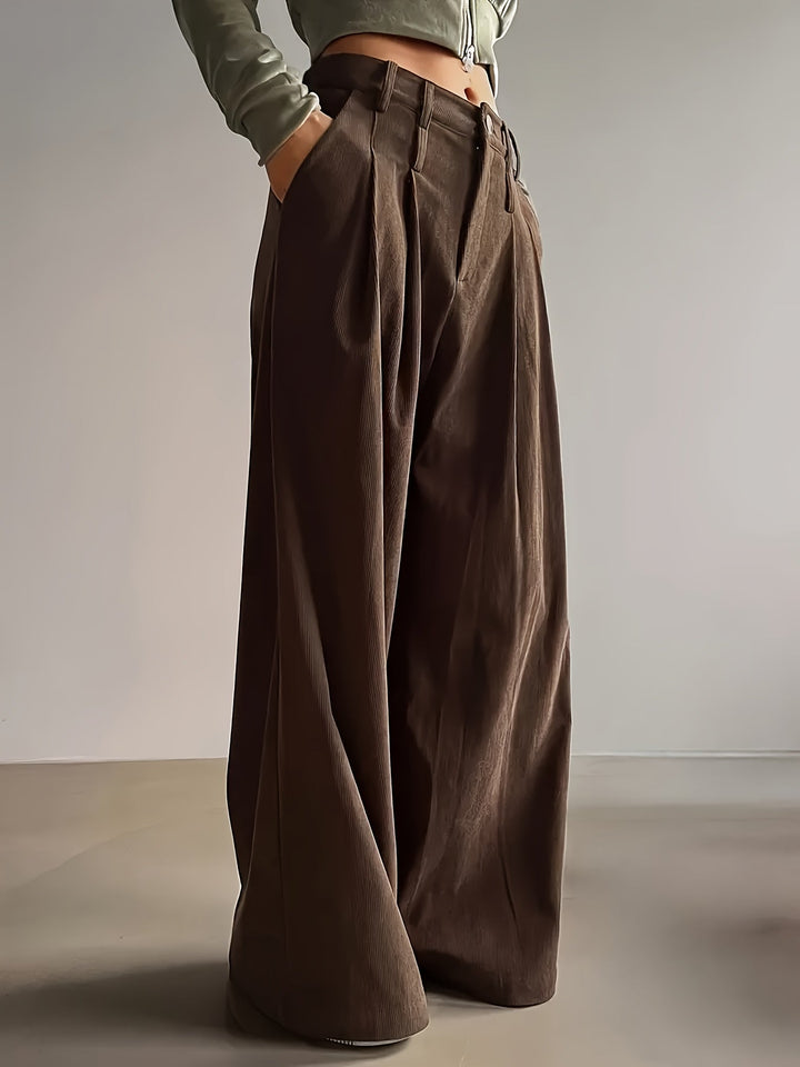 Celine | Geplooide Wijde Pantalon