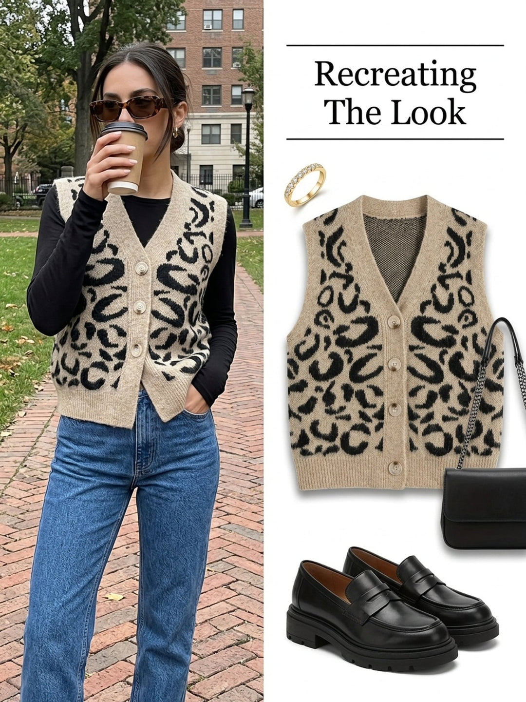 Thea | Patroon Geknoopte Vest