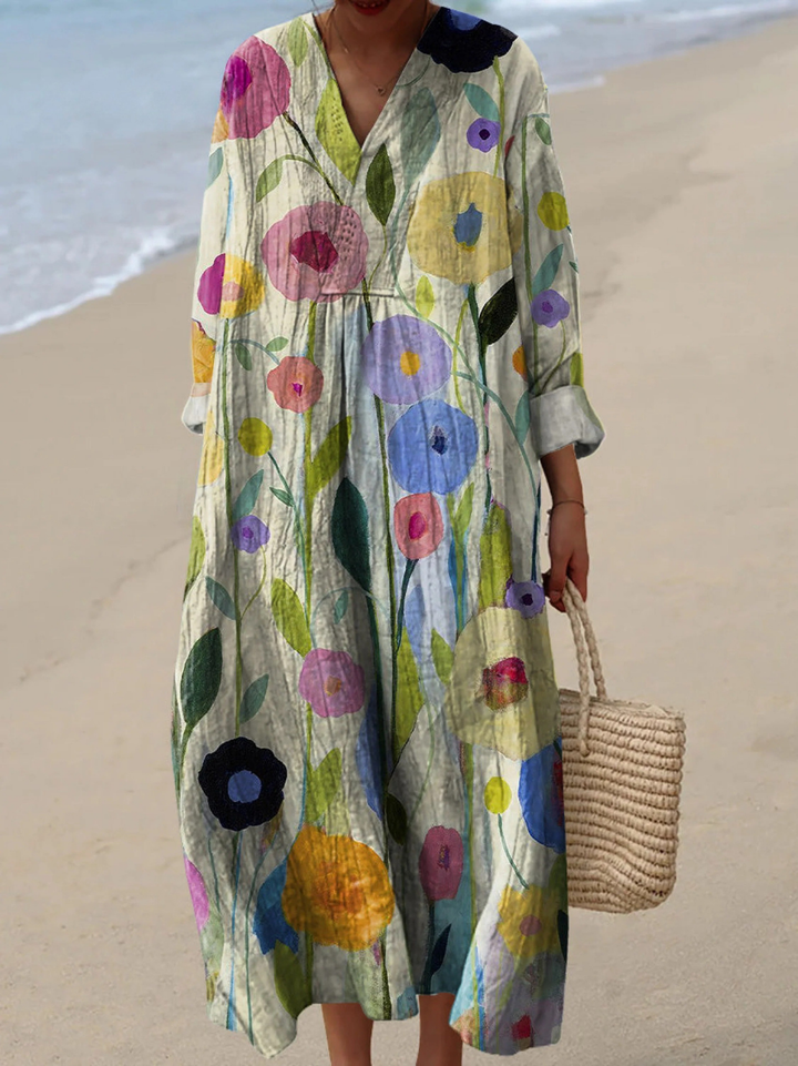 Gwendolyn | Casual Bloemen Lange Jurk