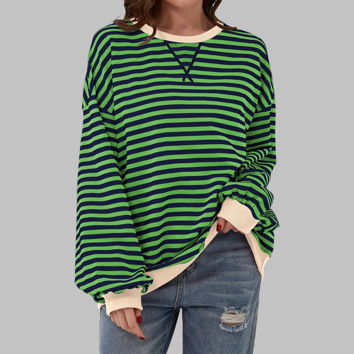 Margaret | Casual Lange Mouwen Gestreepte Sweatshirt