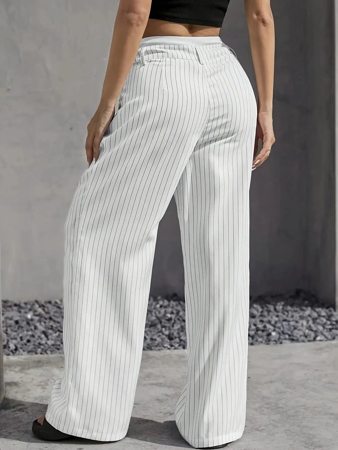 Grace | Casual Gestreepte Wijde Broek