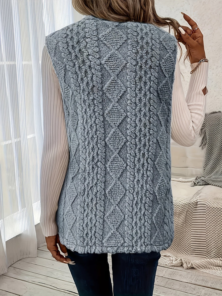Brenna | Gezellige Textuurloze Mouwloze Vest