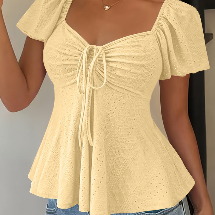 Josephine | Flutter-Mouw Peplum Top
