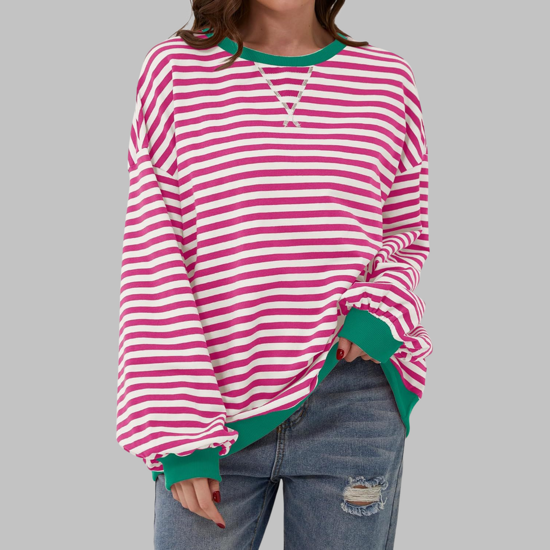Margaret | Casual Lange Mouwen Gestreepte Sweatshirt