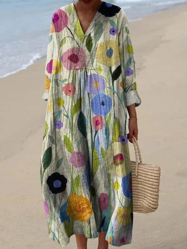 Gwendolyn | Casual Bloemen Lange Jurk