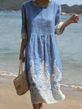 Amber | Elegante Bloemen Midi Jurk