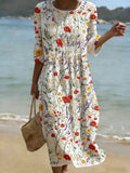 Nicole | Stijlvolle Mid Sleeve Bloemenjurk