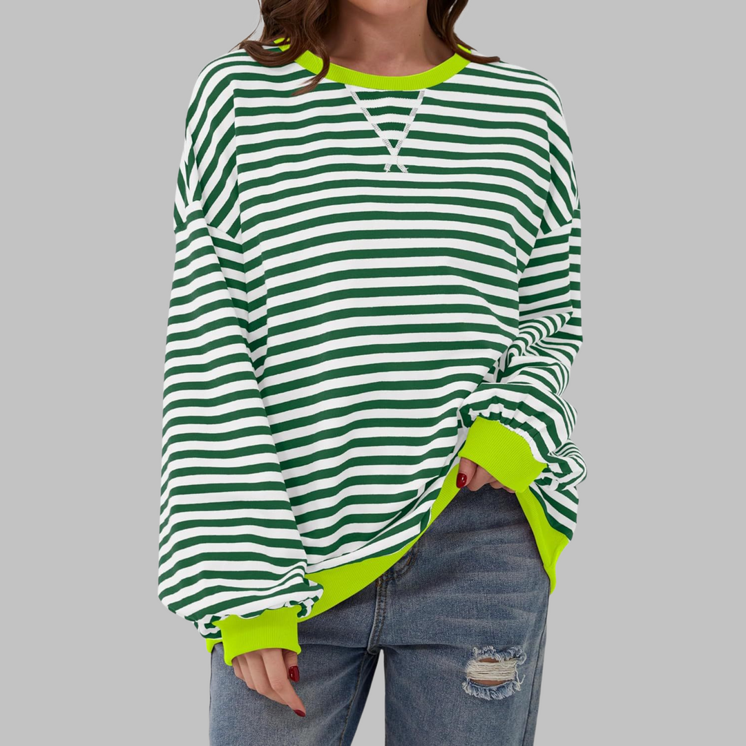 Margaret | Casual Lange Mouwen Gestreepte Sweatshirt