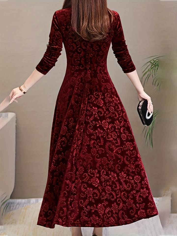 Adeline | Elegante Midi-jurk met Lange Mouwen