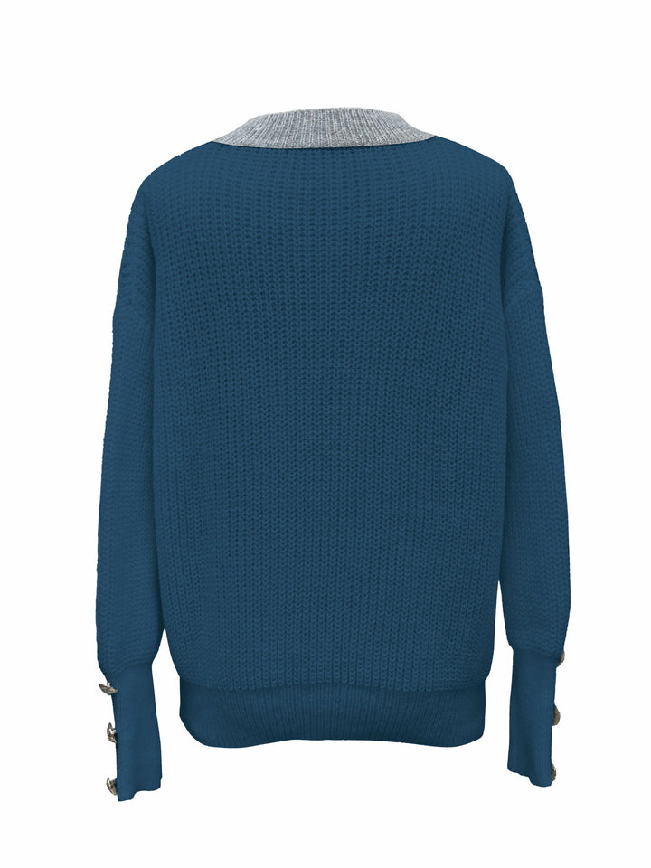 Deirdre | Knopenrand V-Hals Pullover