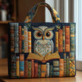 Elizabeth | Stijlvolle Multicolor Uil Kunst Tote Bag