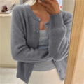 Delphina | Zachte Knop-Voorkant Cardigan