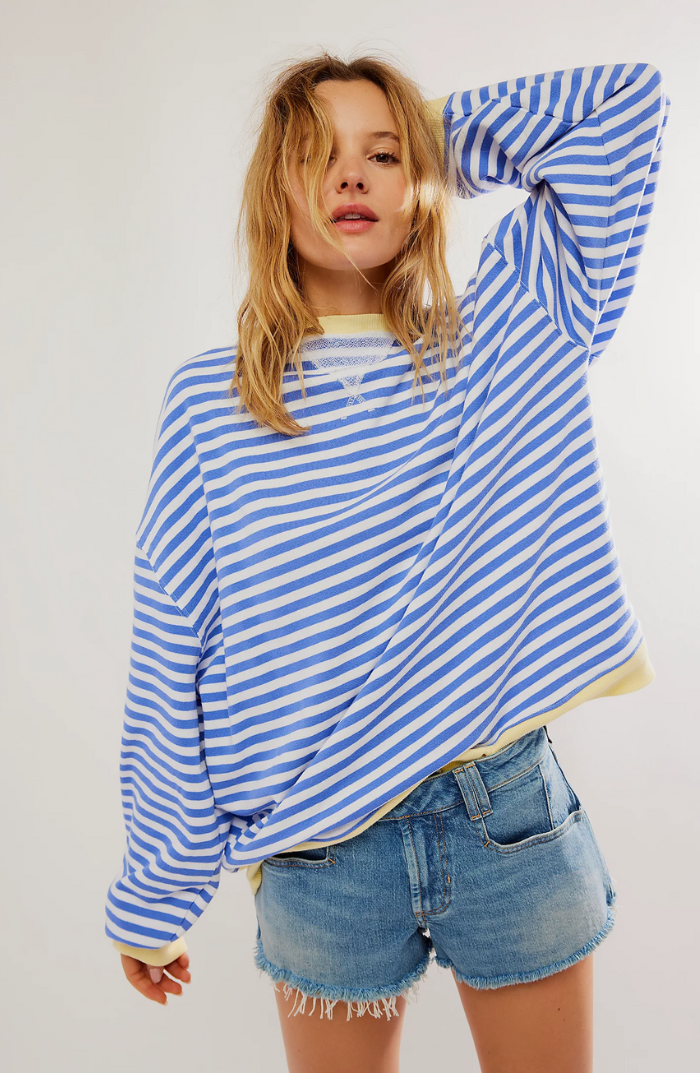 Paula | Gestreepte Ronde Hals Pullover