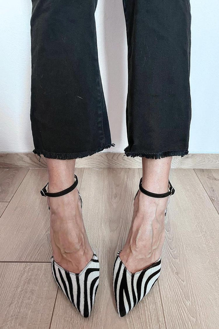 Quinn | Zebra Print Enkelschoenen met Bandje