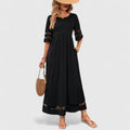 Portia | Elegante Ronde Hals Midi Mouw Jurk