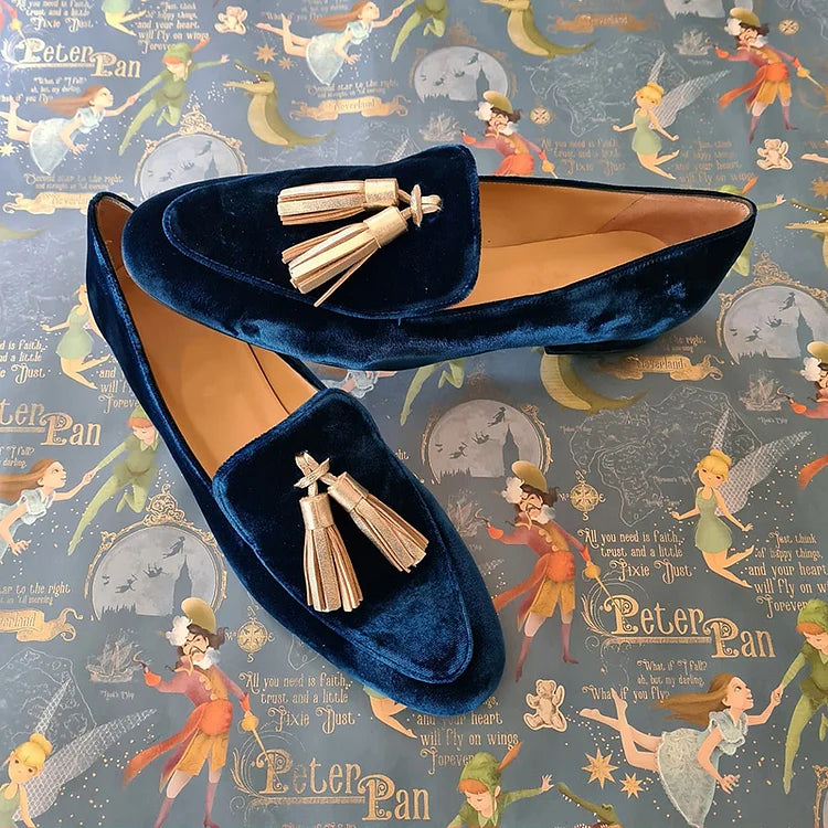 Faye | Klassieke Middernacht Elegantie Tassel Loafer