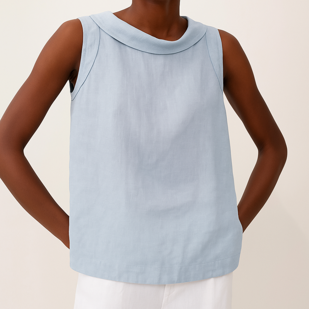 Harlow | Casual Mouwloos Rolkraag Top