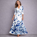 Emilia | Elegante Maxi Jurk met Middellange Mouwen