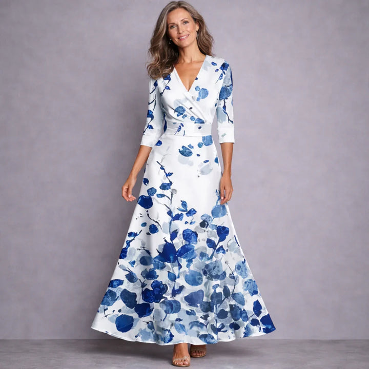 Emilia | Elegante Maxi Jurk met Middellange Mouwen
