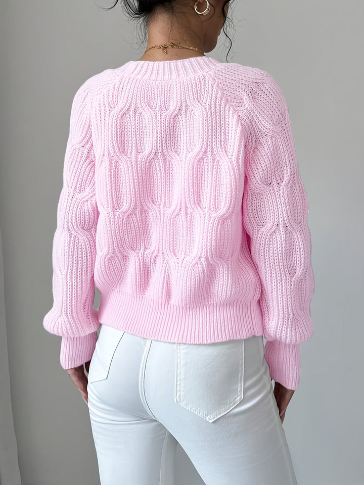 Juniper | Zachte Boogdetail Lange Mouwen Cardigan