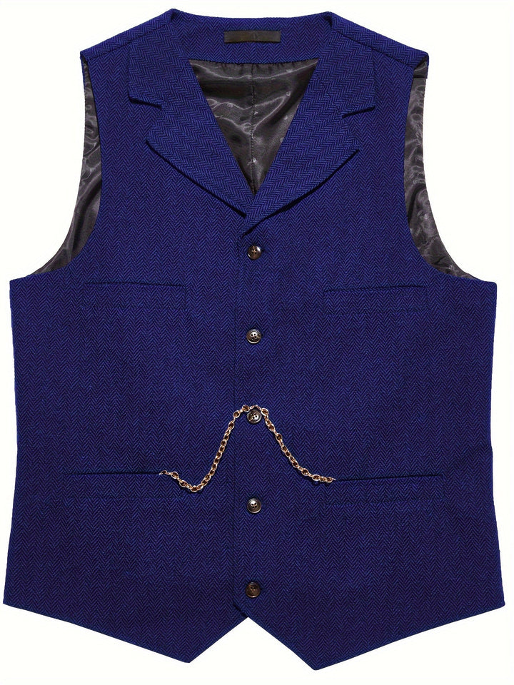 Byron | Verfijnde Haringbone Gilet