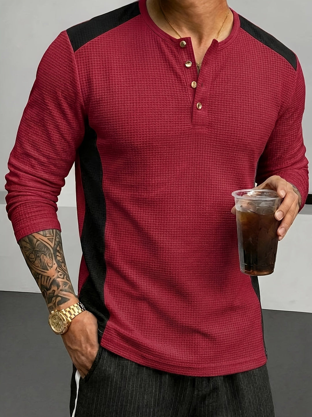 Curtis | Getextureerde Lange Mouwen Henley