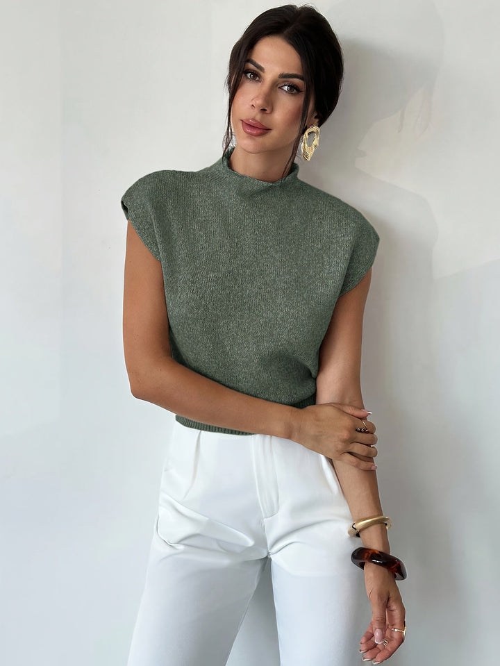Claudia | Mock Neck Mouwloze Trui Vest
