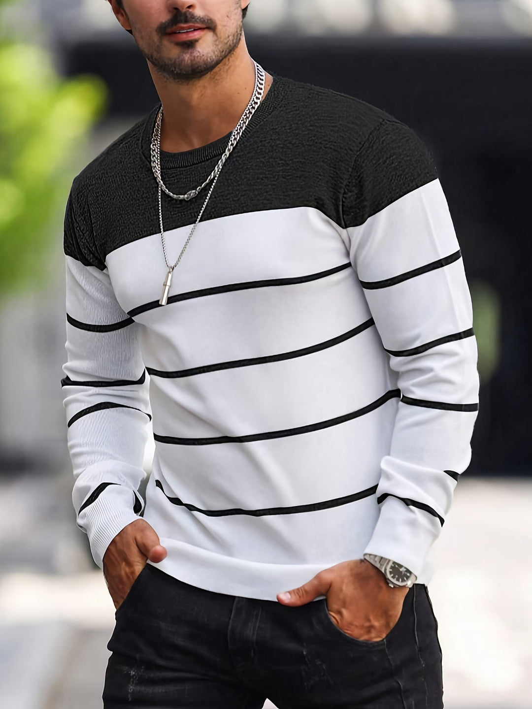 Henry | Gestreepte Crew Neck Trui
