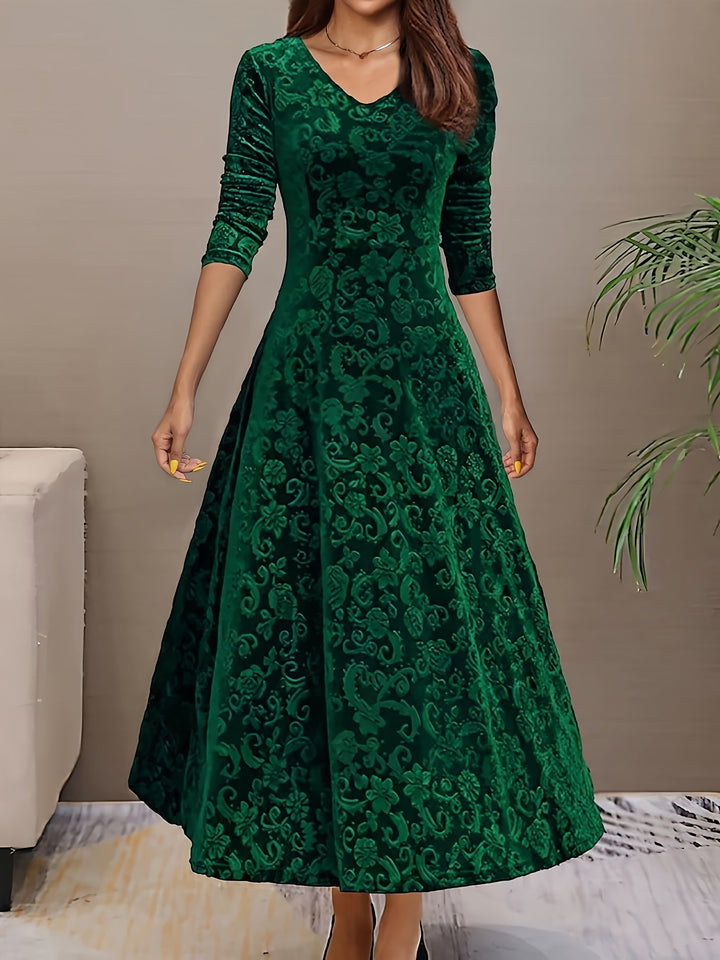 Adeline | Elegante Midi-jurk met Lange Mouwen