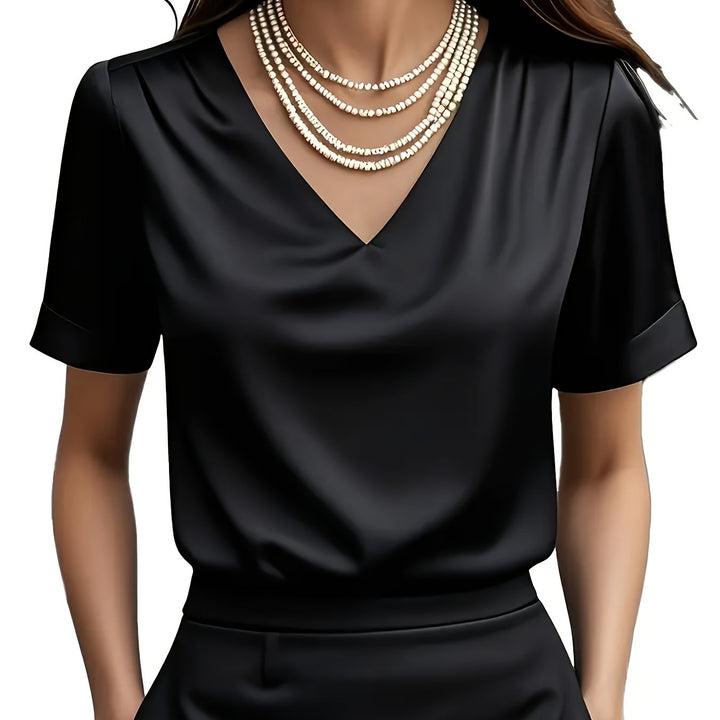 Estelle | Gedrapeerde V-Hals Blouse