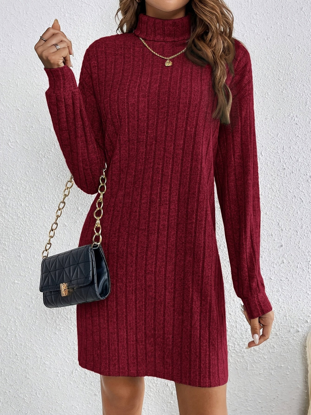 Florence | Geribbelde Coltrui Jurk