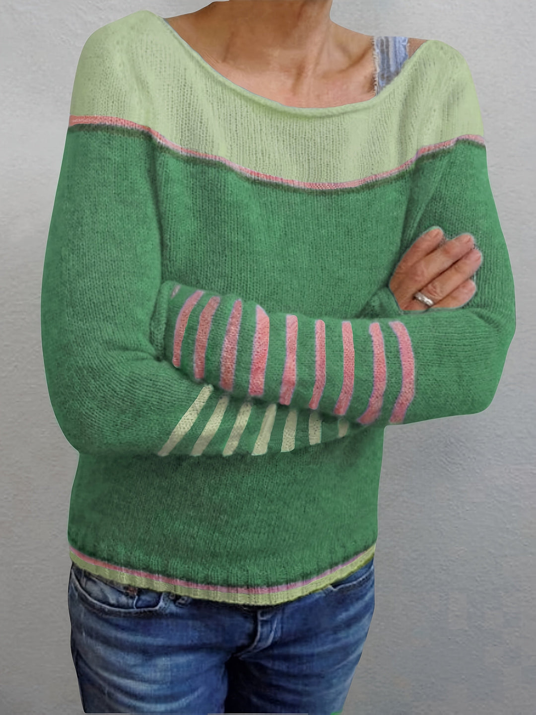 Francesca | Kleurblok Bootneck Trui