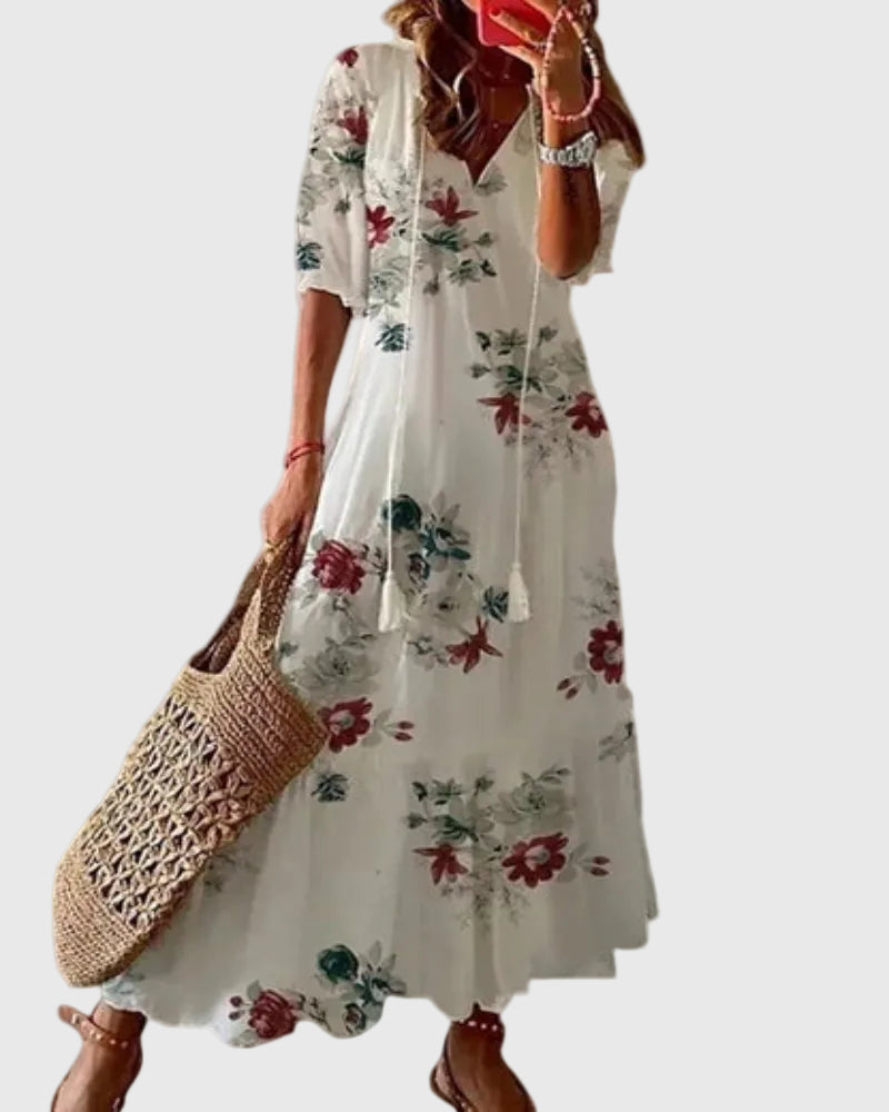 Amalia | Boho Vintage Zomer Maxi Jurk