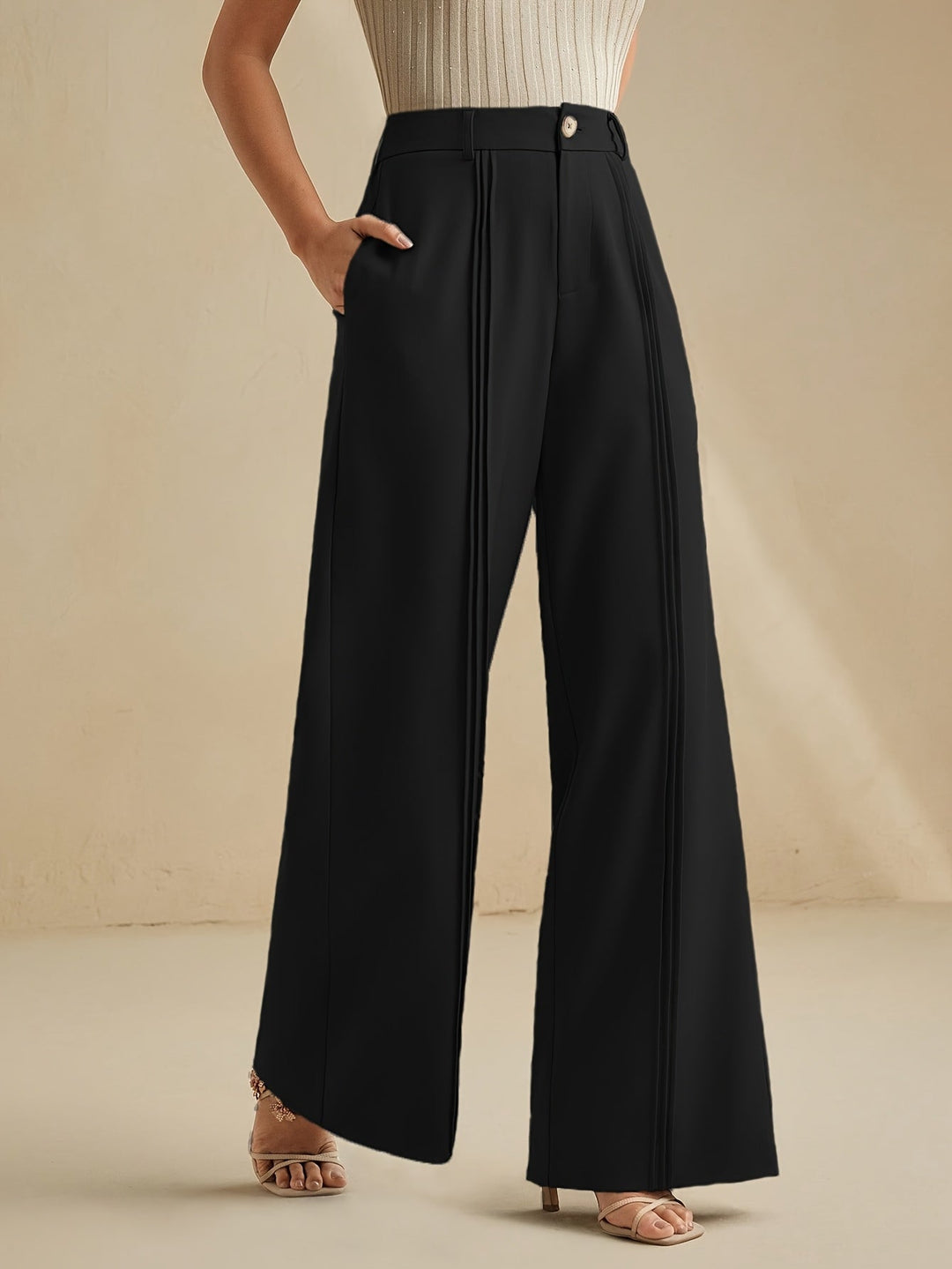 Marlowe | Geplooide Wijde Pantalon