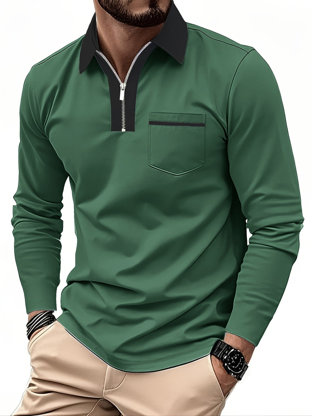 Curtis | Verfijnd Zip-Collar Polo Shirt