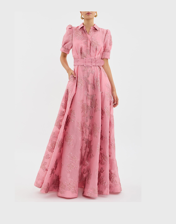 Gladys | Elegante Korte Gepofte Mouwen Jurk
