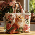 Rachel | Multicolor Rozen Kat Kunst Tote Bag
