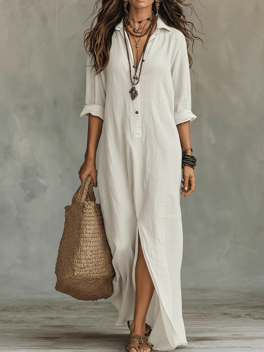 Shirley | Elegante Silhouette Flatterende Maxi Jurk